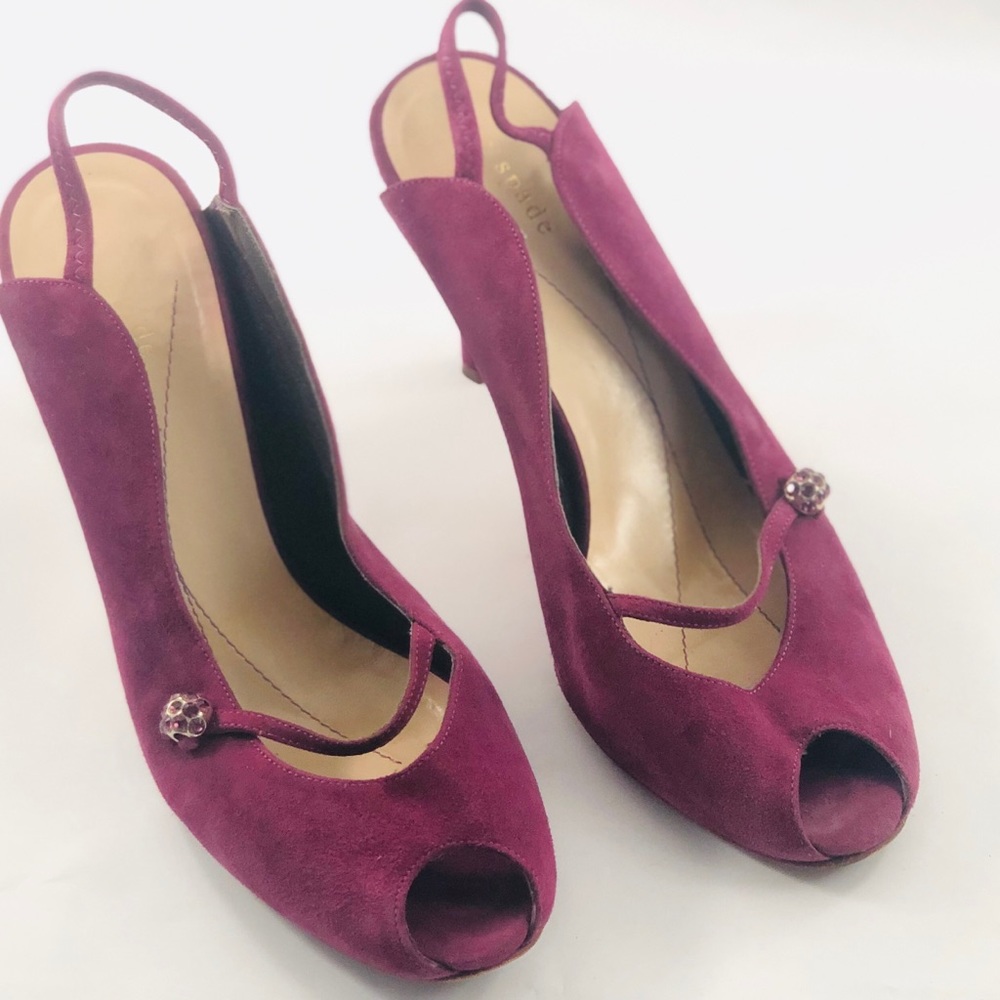 Kate Spade Purple Suede Sling Backs - Womens 7.5